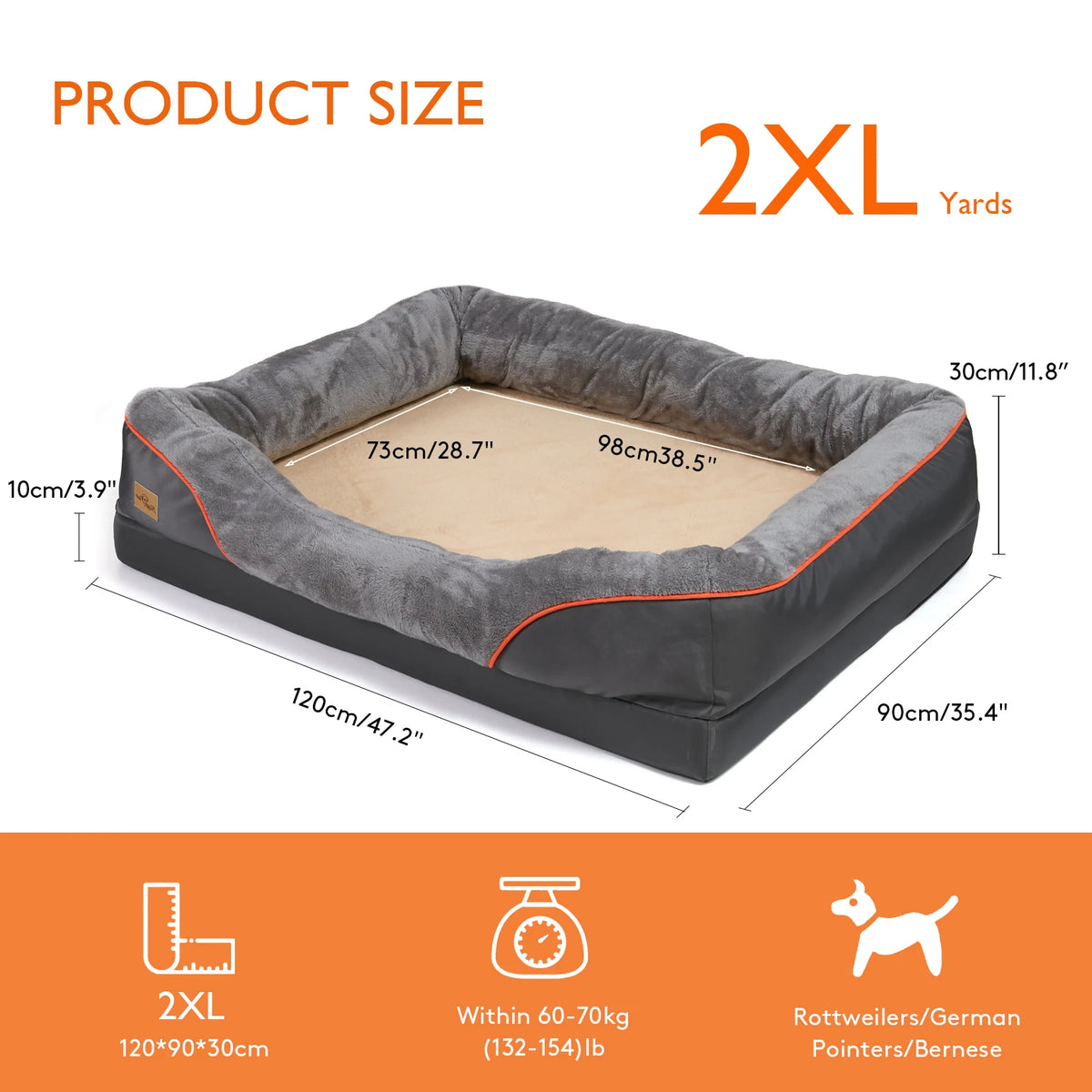 BINGOPAW Warm Fleece Dog Bed With Removable Washable Cover