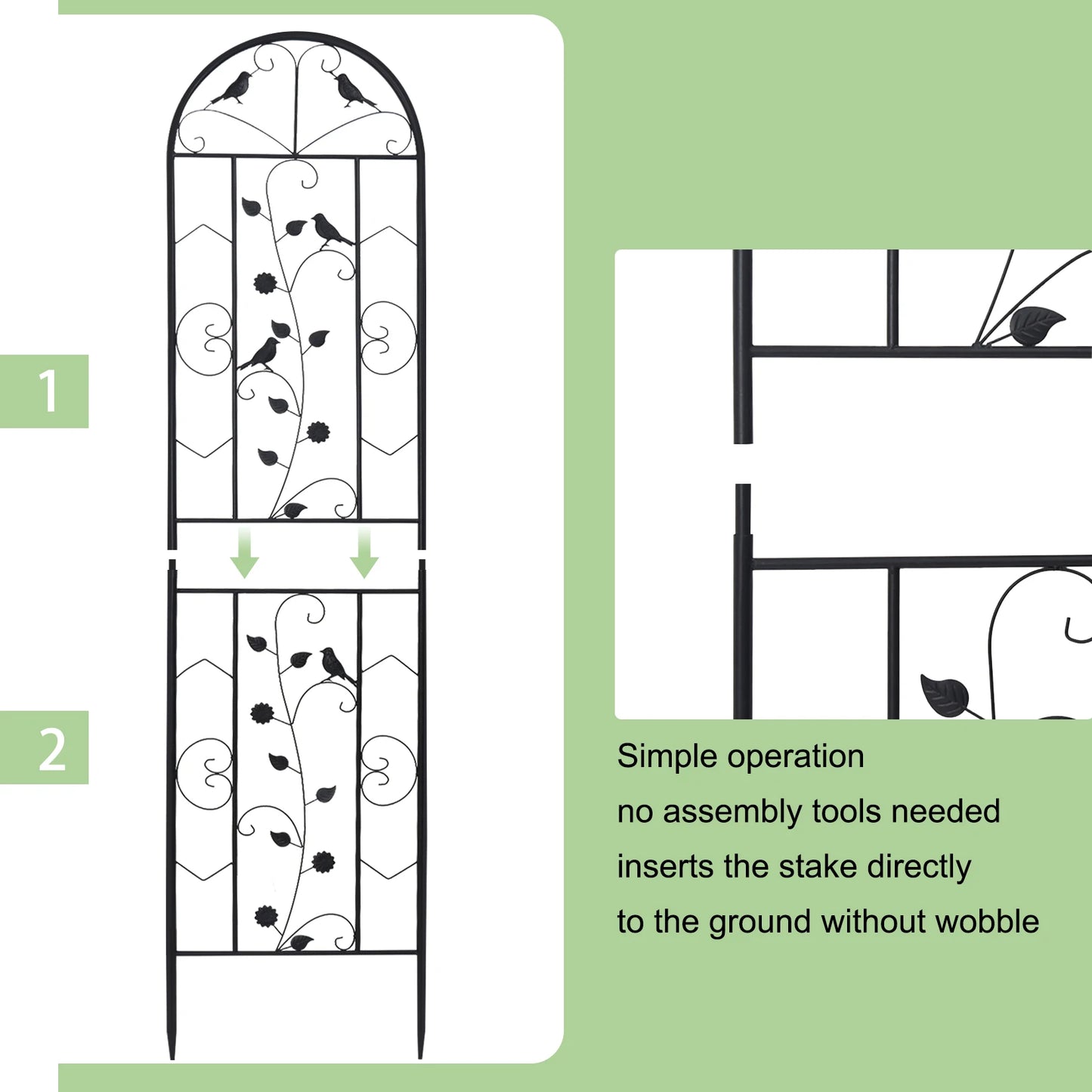 Anti Rust Metal Garden Trellis Fence For Climbing Plant Support