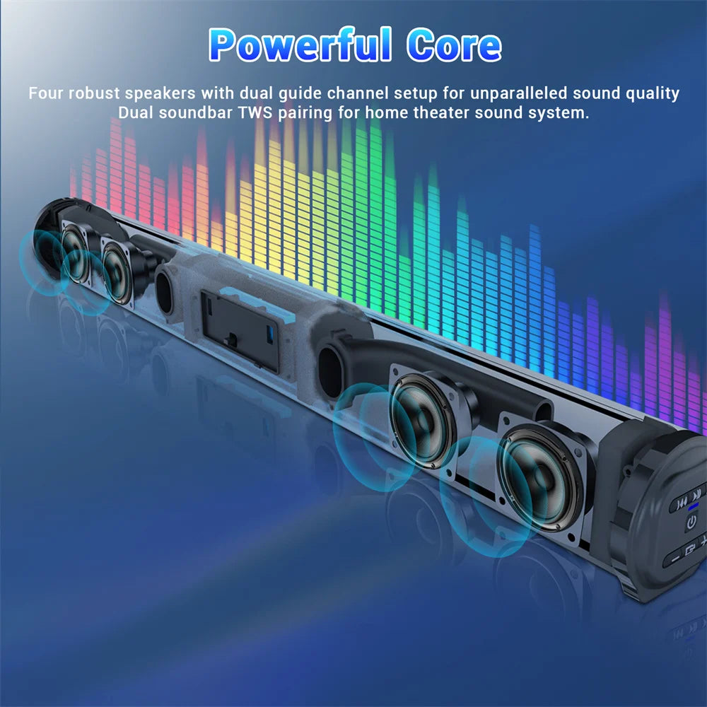 CURUK Portable Bluetooth Sound Bar With Rechargeable Bass Speaker
