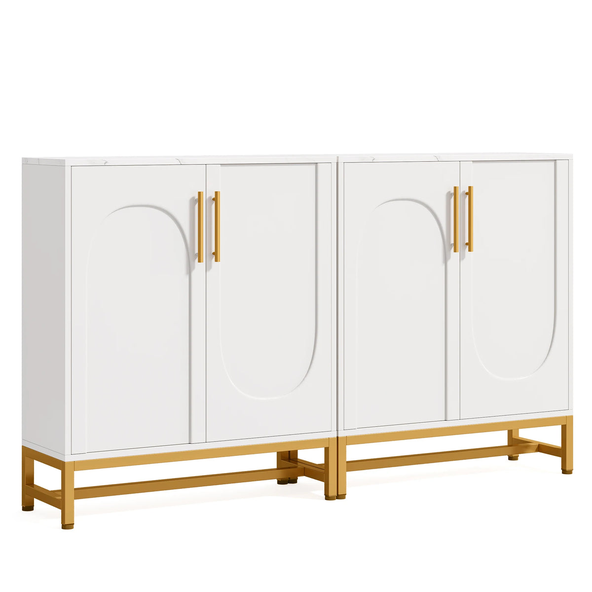 Tribesigns Modern Buffet Cabinet With Four Doors And Adjustable Shelving