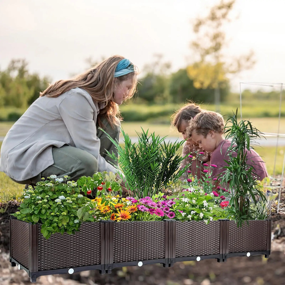 HiMISS Self Watering Raised Garden Bed Planter Box