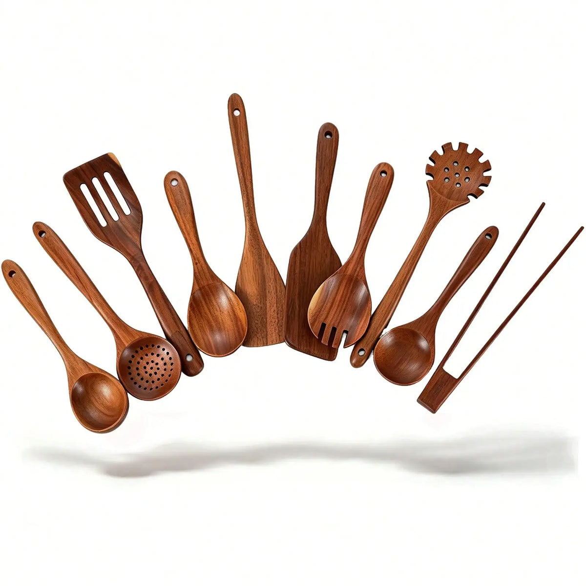 Teak Wood Cooking Utensil Set For Nonstick Cookware