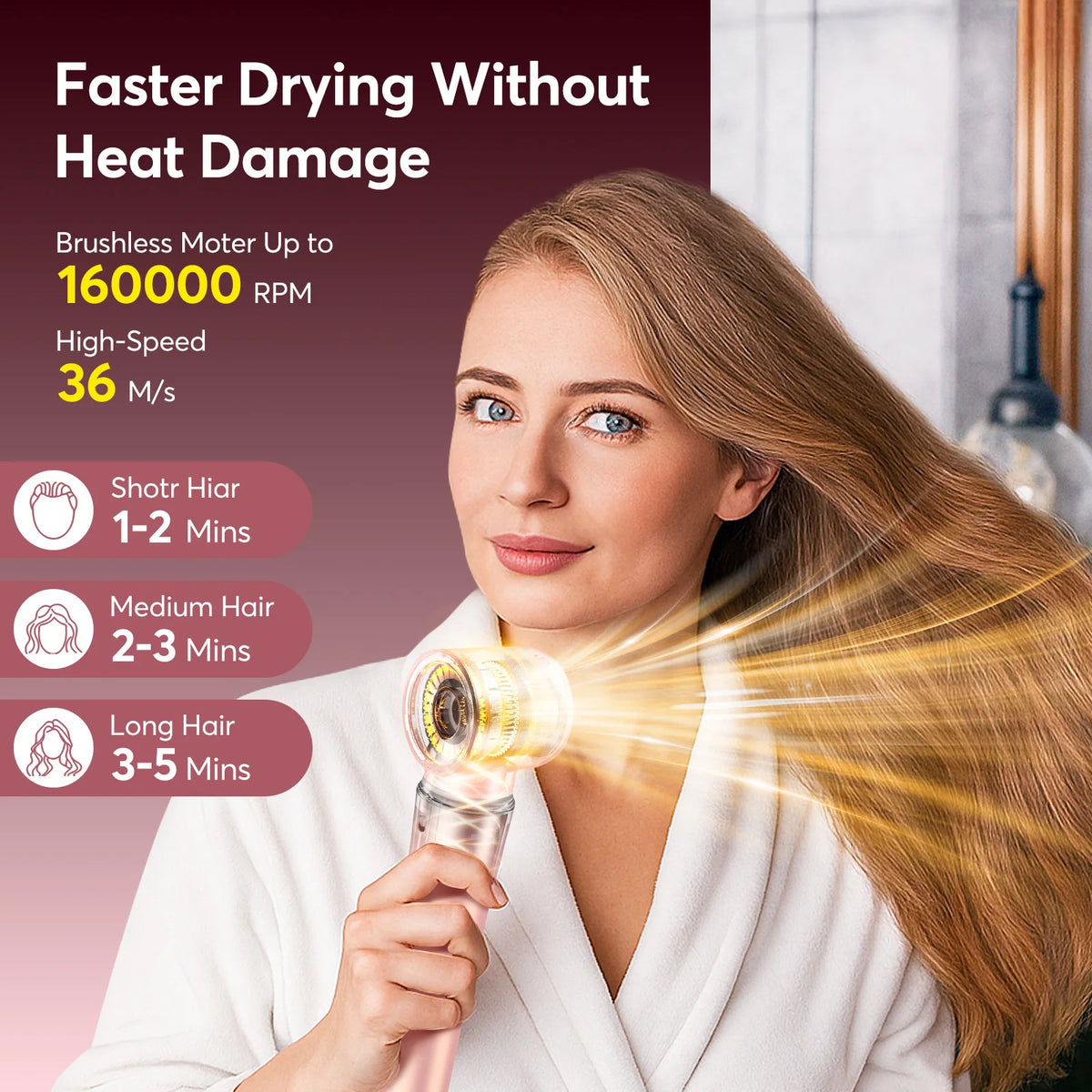 BOPCAL Five In One Hot Air Hair Dryer Styling Comb