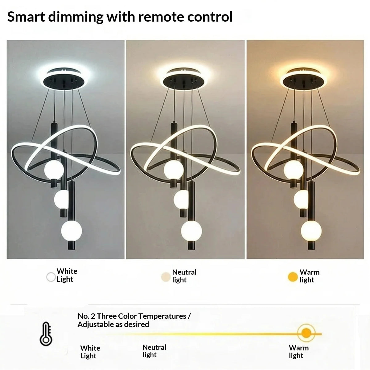 Lollipop LED Pendant Light With Dimmable Remote Control Fixture