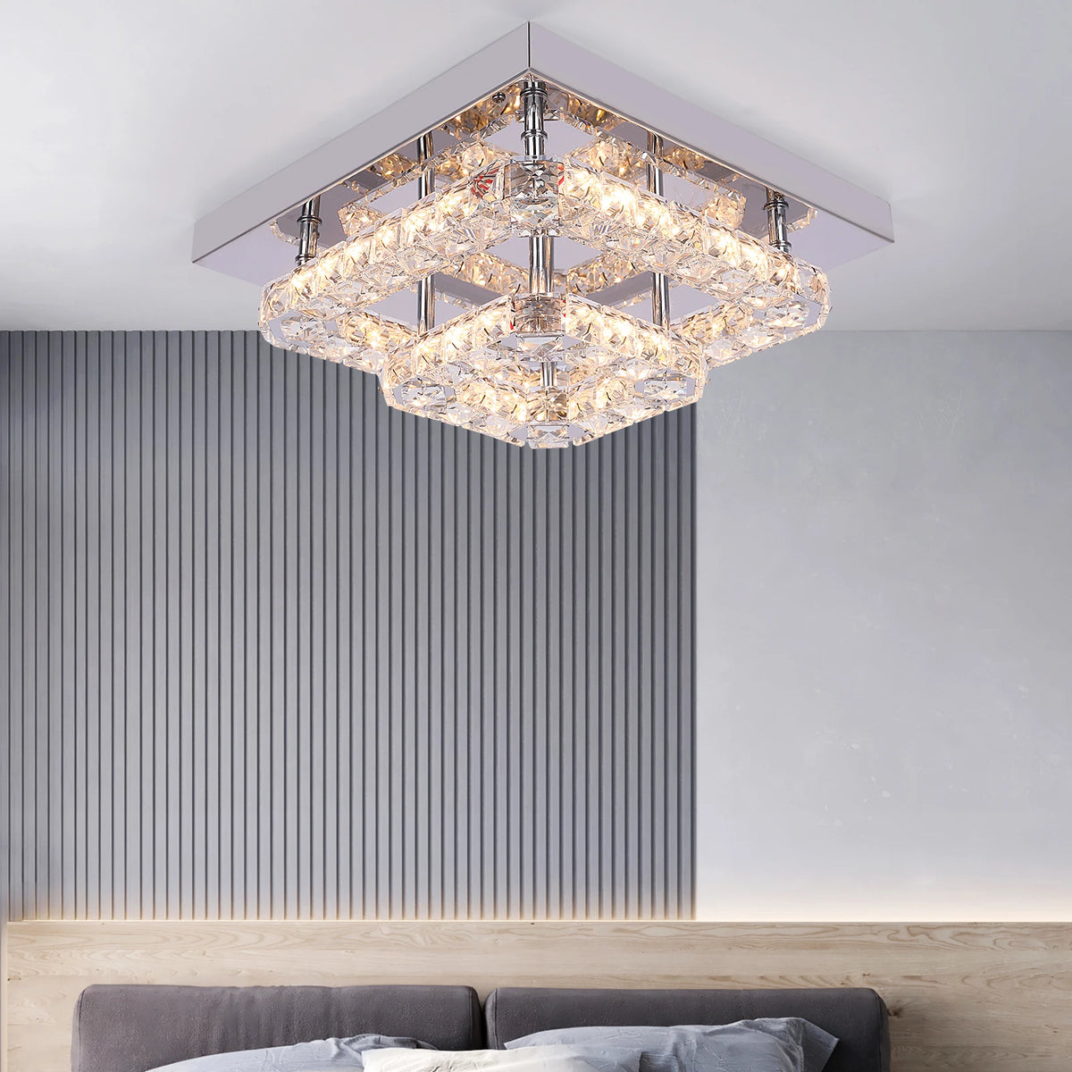 GreeLustr Crystal LED Ceiling Light For Bedroom And Living Room