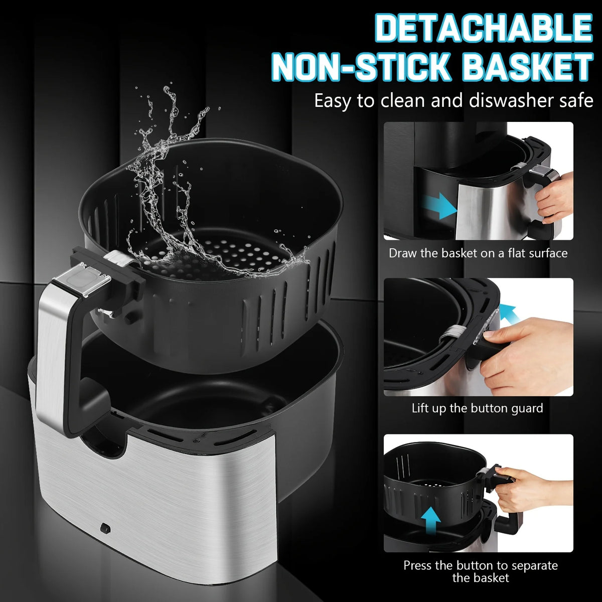KitCook Digital Air Fryer With Eight Preset Cooking Modes
