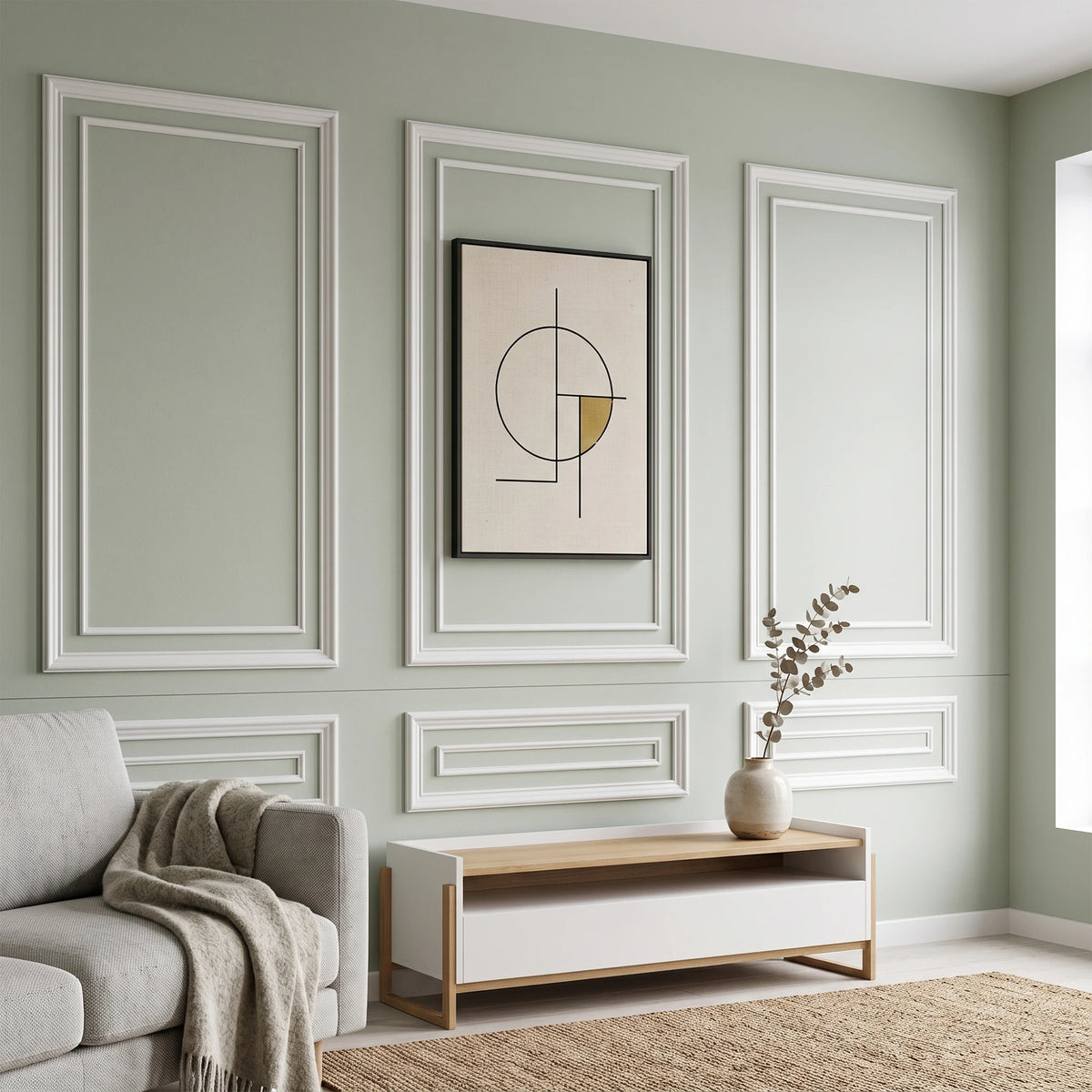 Peel And Stick Pre Cut Wainscoting Wall Molding Kit