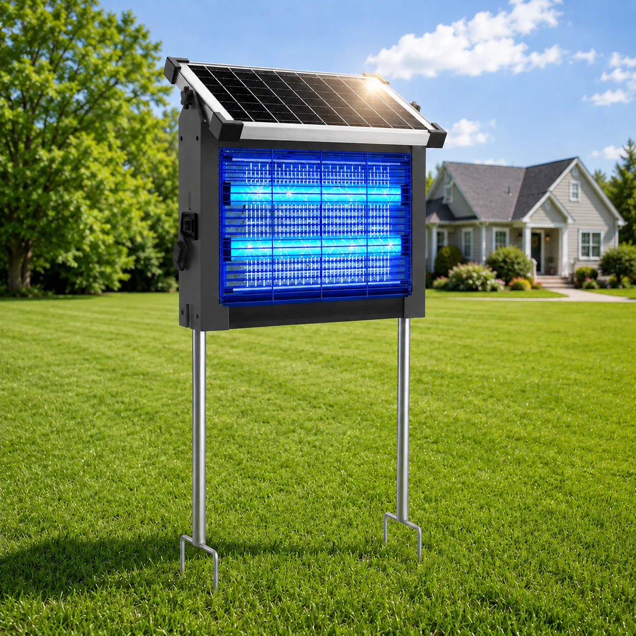 Solar Outdoor Electric Bug Zapper With Automatic Sensor For Gardens