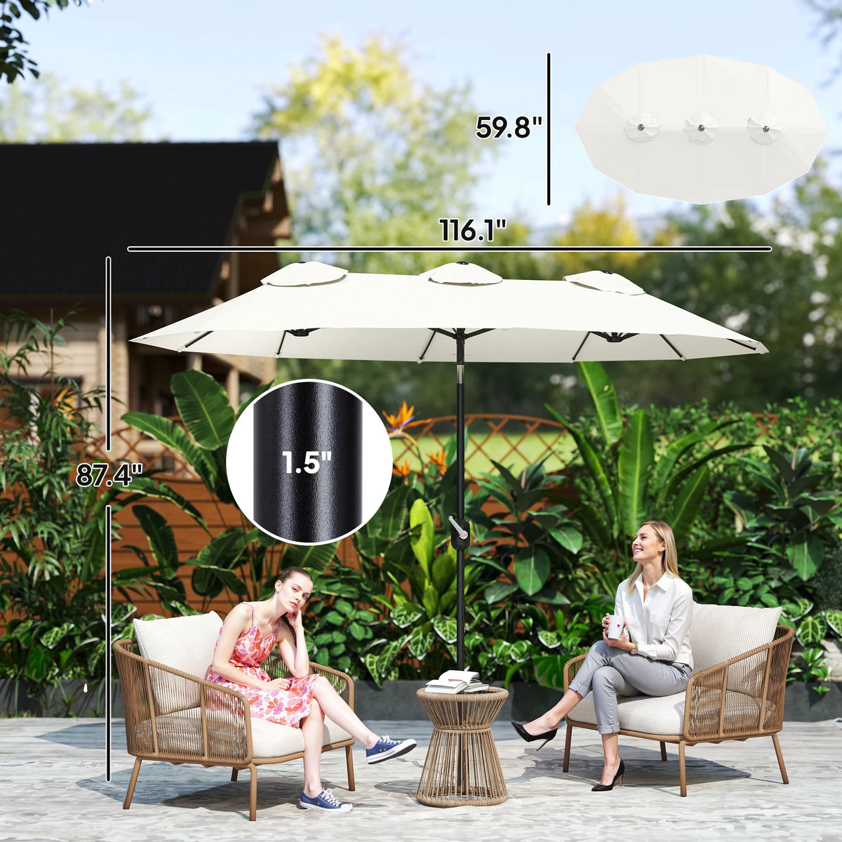 Outsunny Double Sided Patio Umbrella With Tilt And Crank