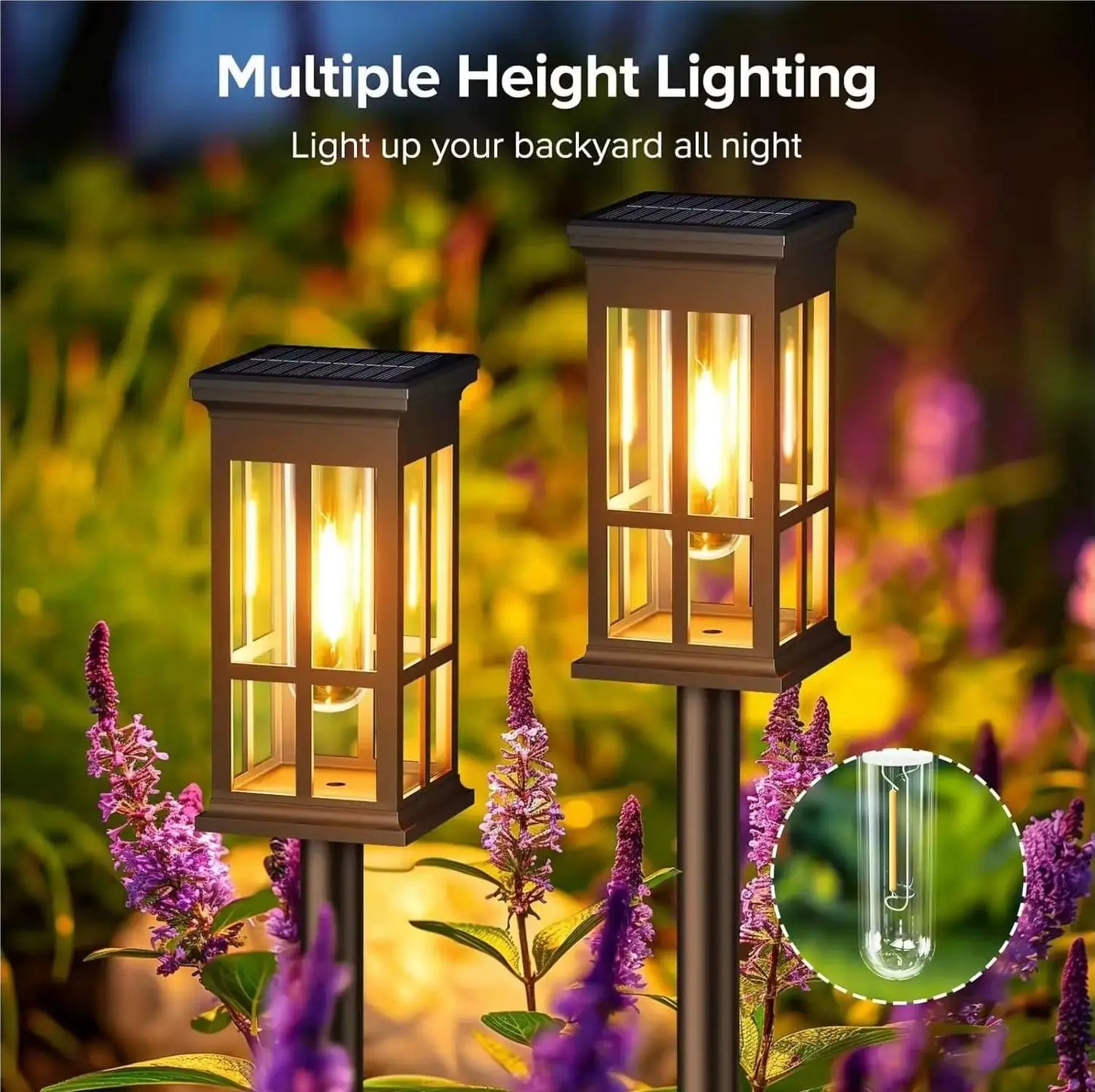 Solar LED Path Lights Outdoor Waterproof Landscape Garden Walkways