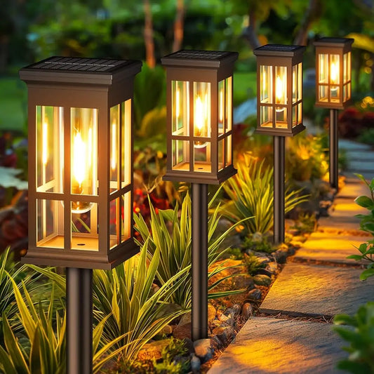 Solar LED Path Lights Outdoor Waterproof Landscape Garden Walkways
