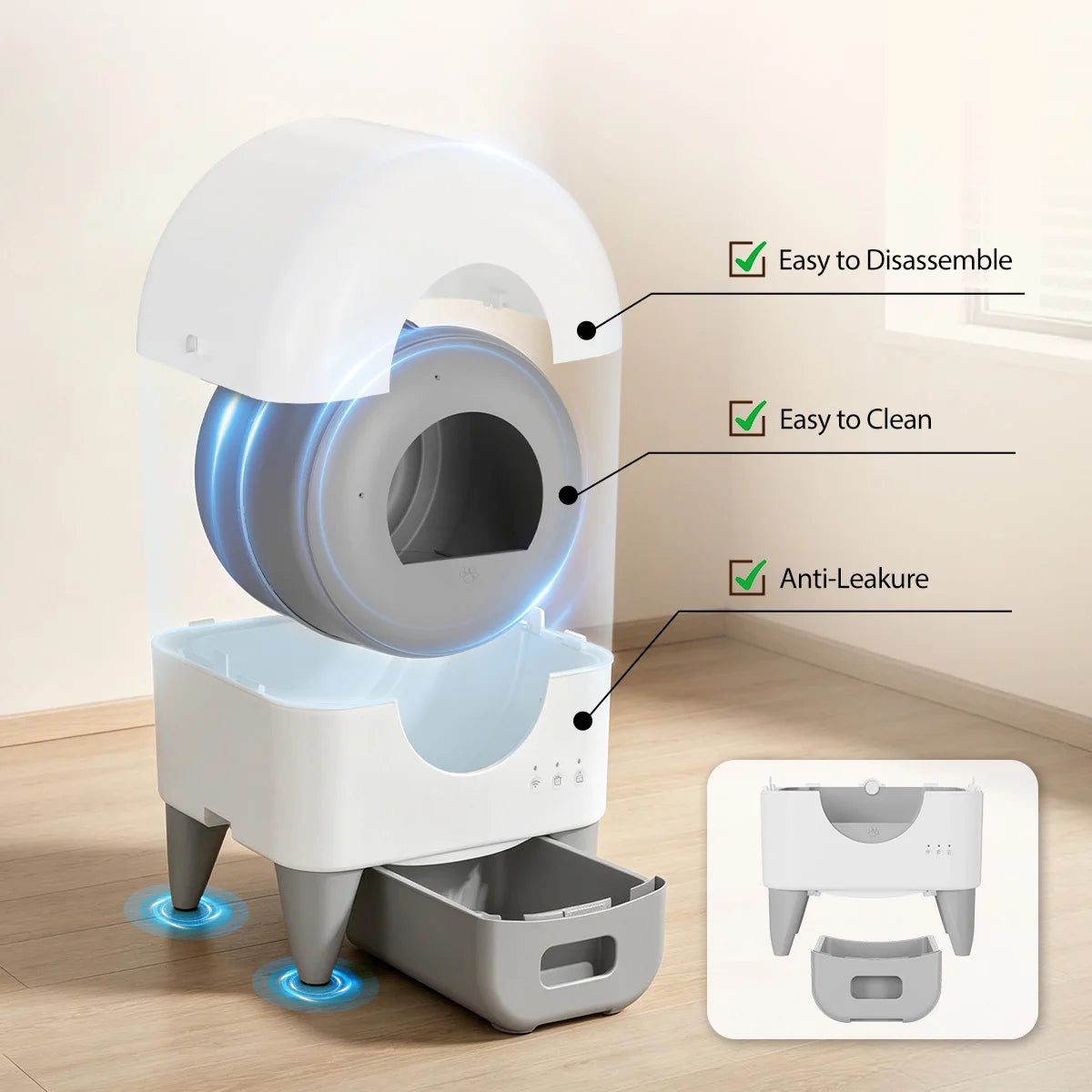 Automatic Smart Cat Litter Box Self Cleaning Fully Enclosed