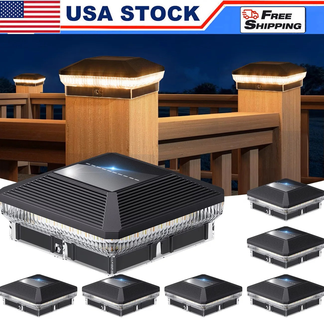 Automatic Solar Fence Post Lights With Long Lasting Led Bulbs