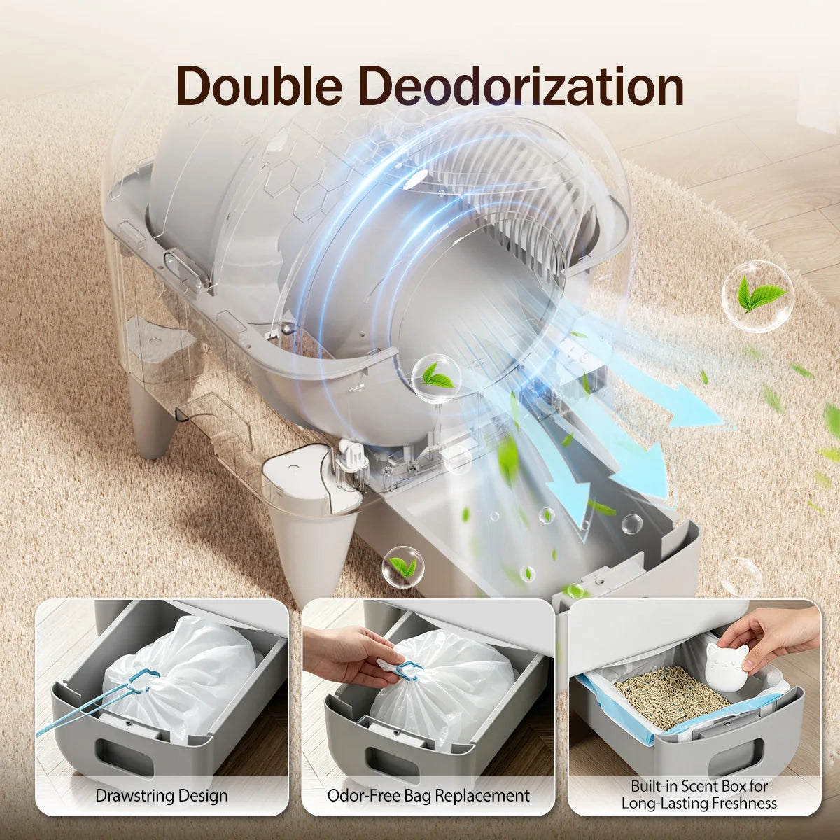 Automatic Smart Cat Litter Box Self Cleaning Fully Enclosed