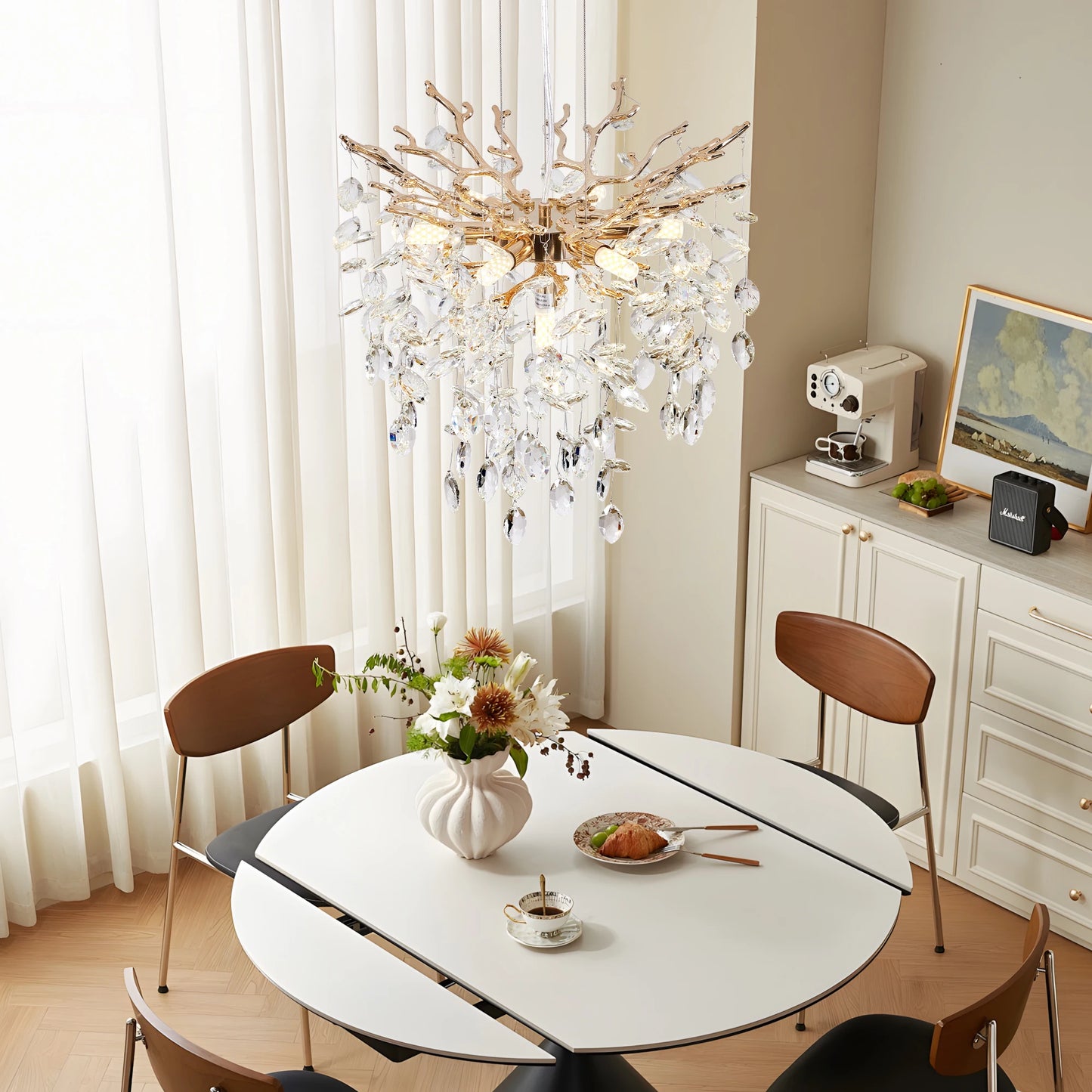 ARLGSITE Dimmable 7 Light Aluminum Modern Chandelier Pendant