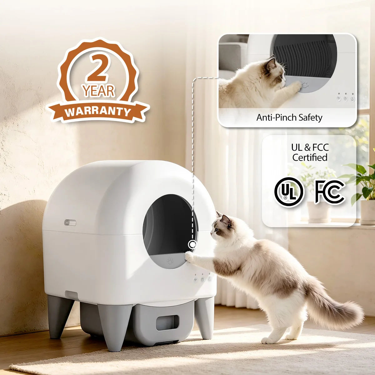 Automatic Smart Cat Litter Box Self Cleaning Fully Enclosed