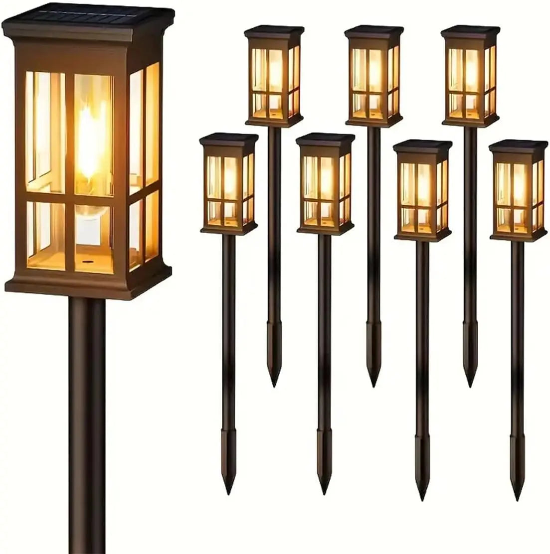 Solar LED Path Lights Outdoor Waterproof Landscape Garden Walkways