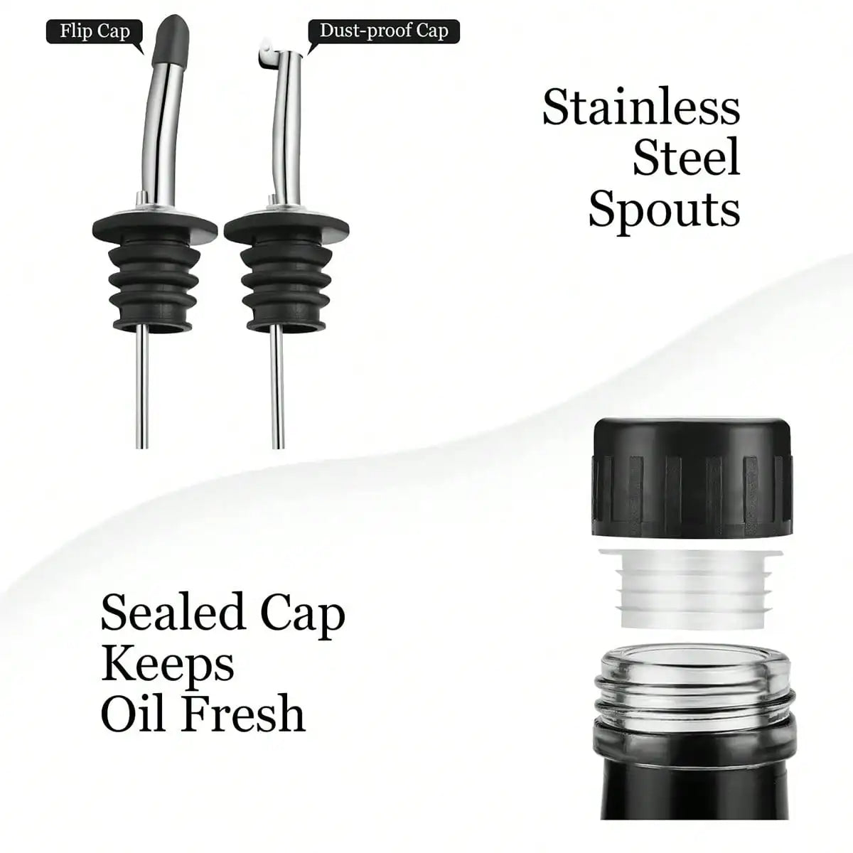 Olive Oil And Vinegar Dispenser Set With UV Protection