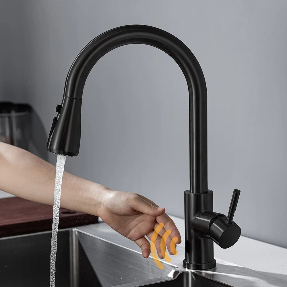 DQOK Touchless Kitchen Faucet With Infrared Sensor And Pull Out