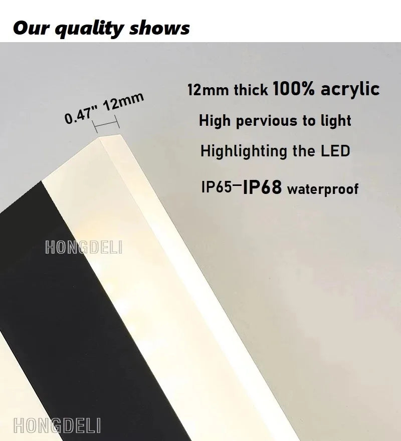 HONG DE LI Waterproof LED Outdoor Wall Light Garden Lighting