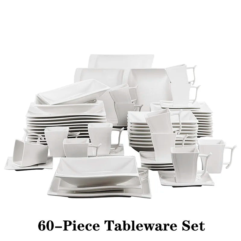 Malacasa Flora Elegant Ceramic Dinner Tableware Set For Home