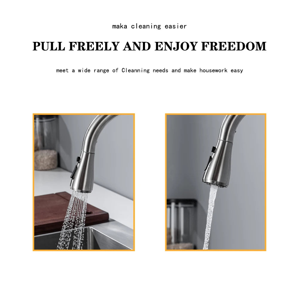 DQOK Touchless Kitchen Faucet With Infrared Sensor And Pull Out
