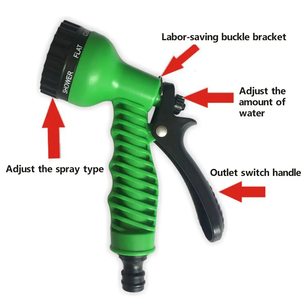 Flexible Expandable Garden Hose With Seven Pattern Sprayer