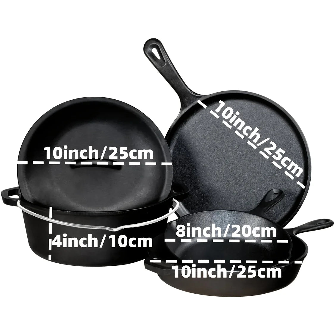 AEDG Stainless Steel Skillet Set With Even Heat Distribution