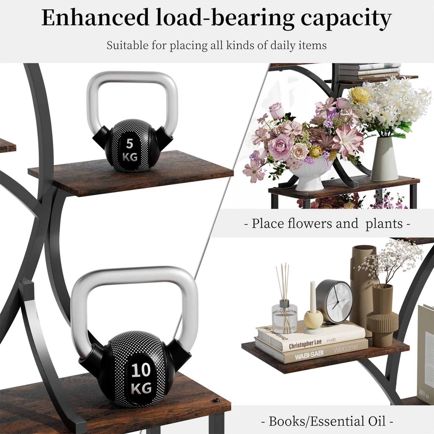 Seven Tier Tree Shaped Plant Stand With Metal Frame