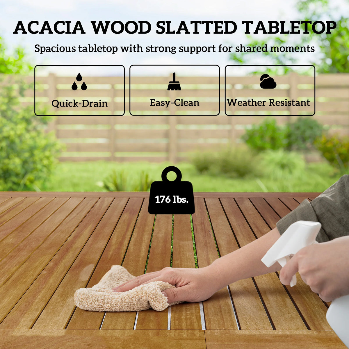 Outsunny Outdoor Dining Set With Acacia Wood Table And Chairs