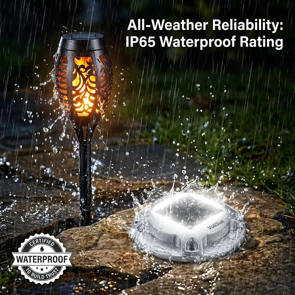 Solar Outdoor Flame Torch And Ground Lamps Waterproof Aluminum Led Pathway