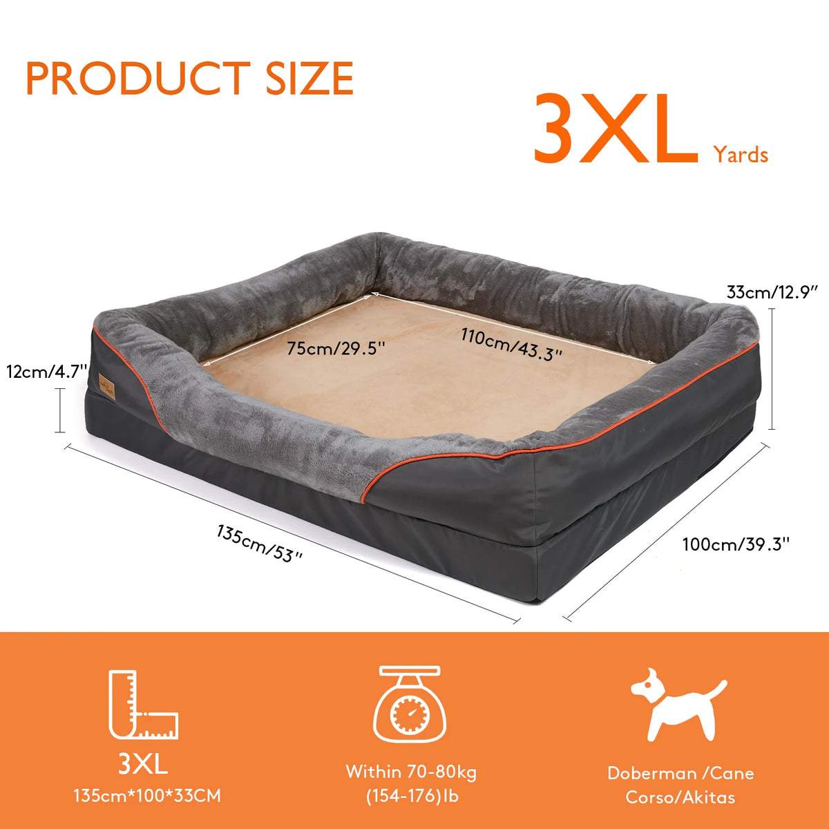 BINGOPAW Warm Fleece Dog Bed With Removable Washable Cover