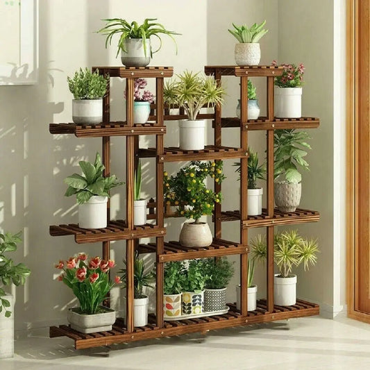 Wisfor Wooden Multi Tier Indoor Plant Flower Pot Stand