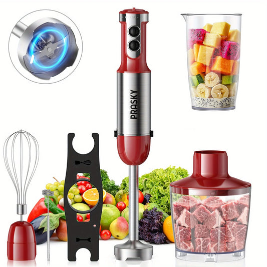 Prasky Handheld Immersion Blender With Whisk And Meat Chopper