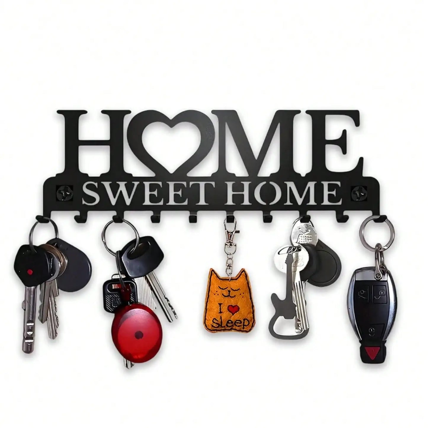 Compact Foldable Wall Mount Key Holder With Ten Hooks