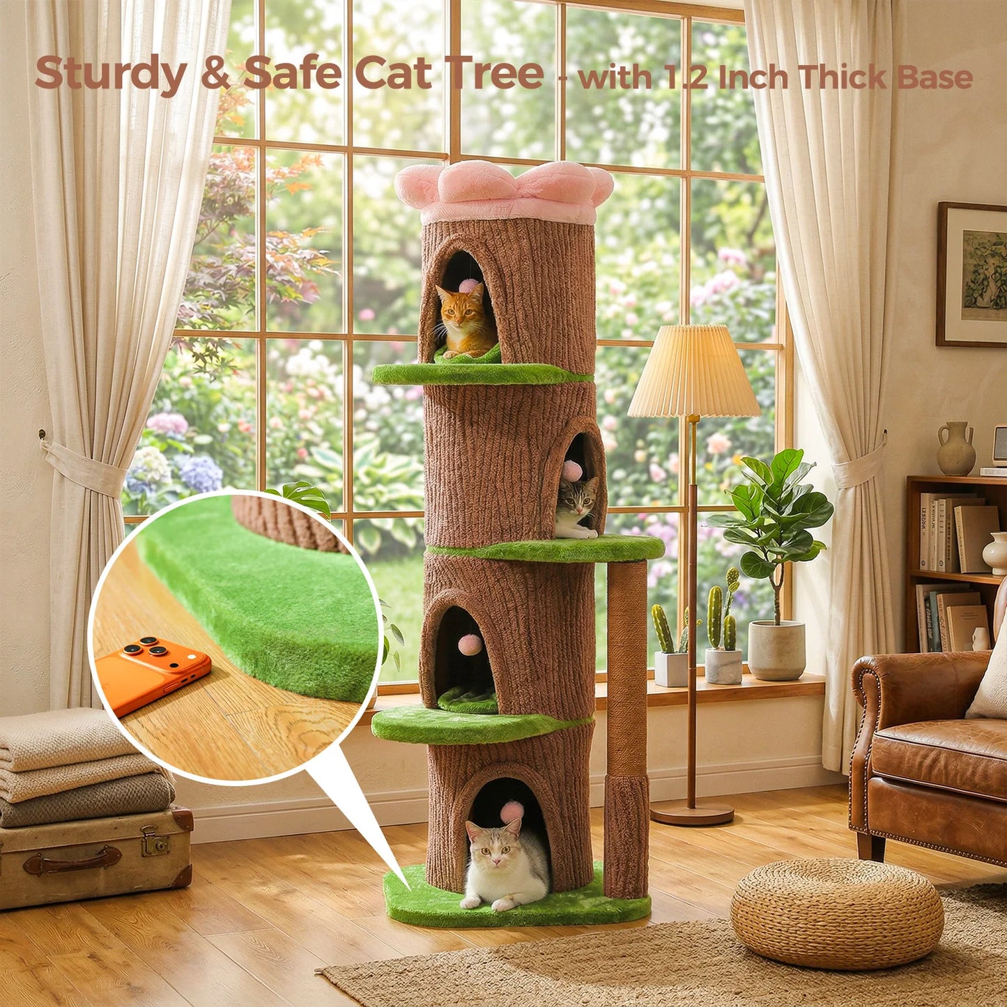 PAWZ Road Premium Cat Tower With Condos And Scratching Post