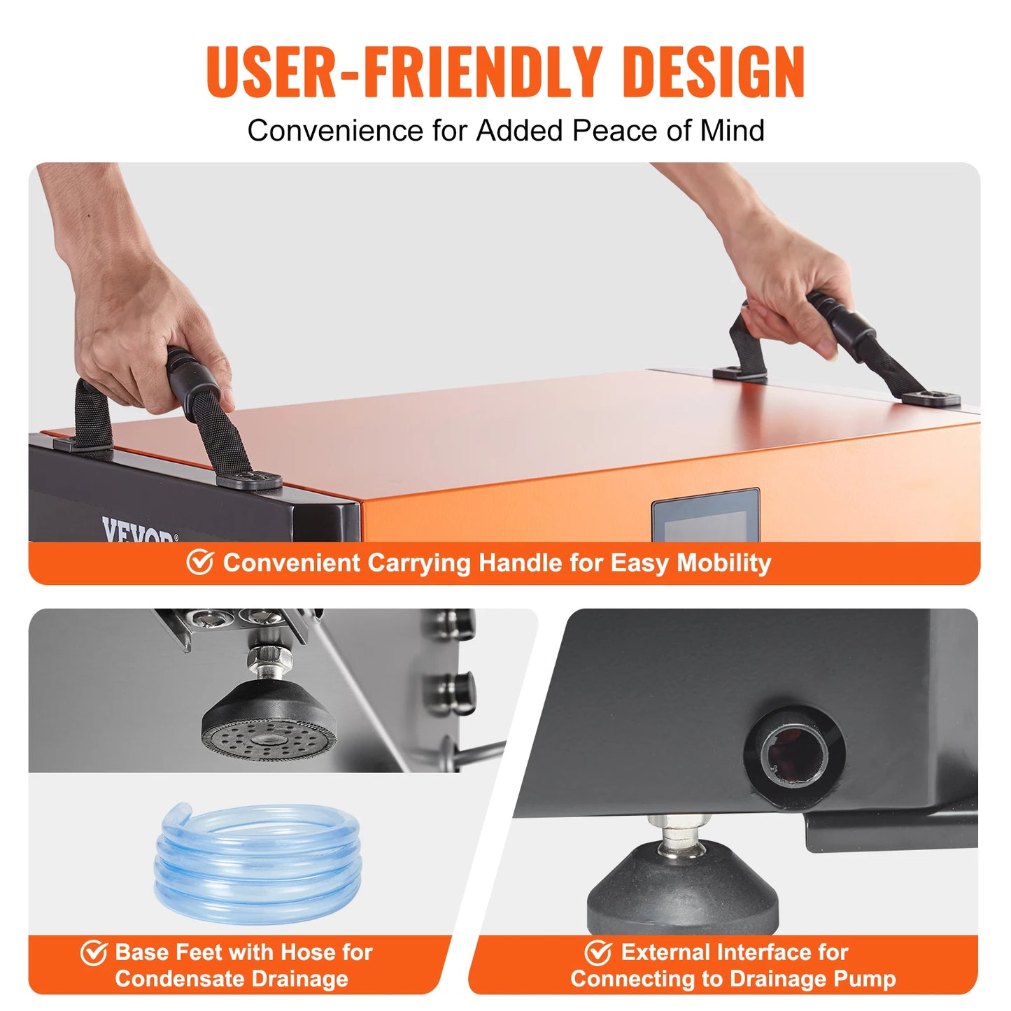 VEVOR Commercial Dehumidifier With Drain Hose For Basements And Warehouses