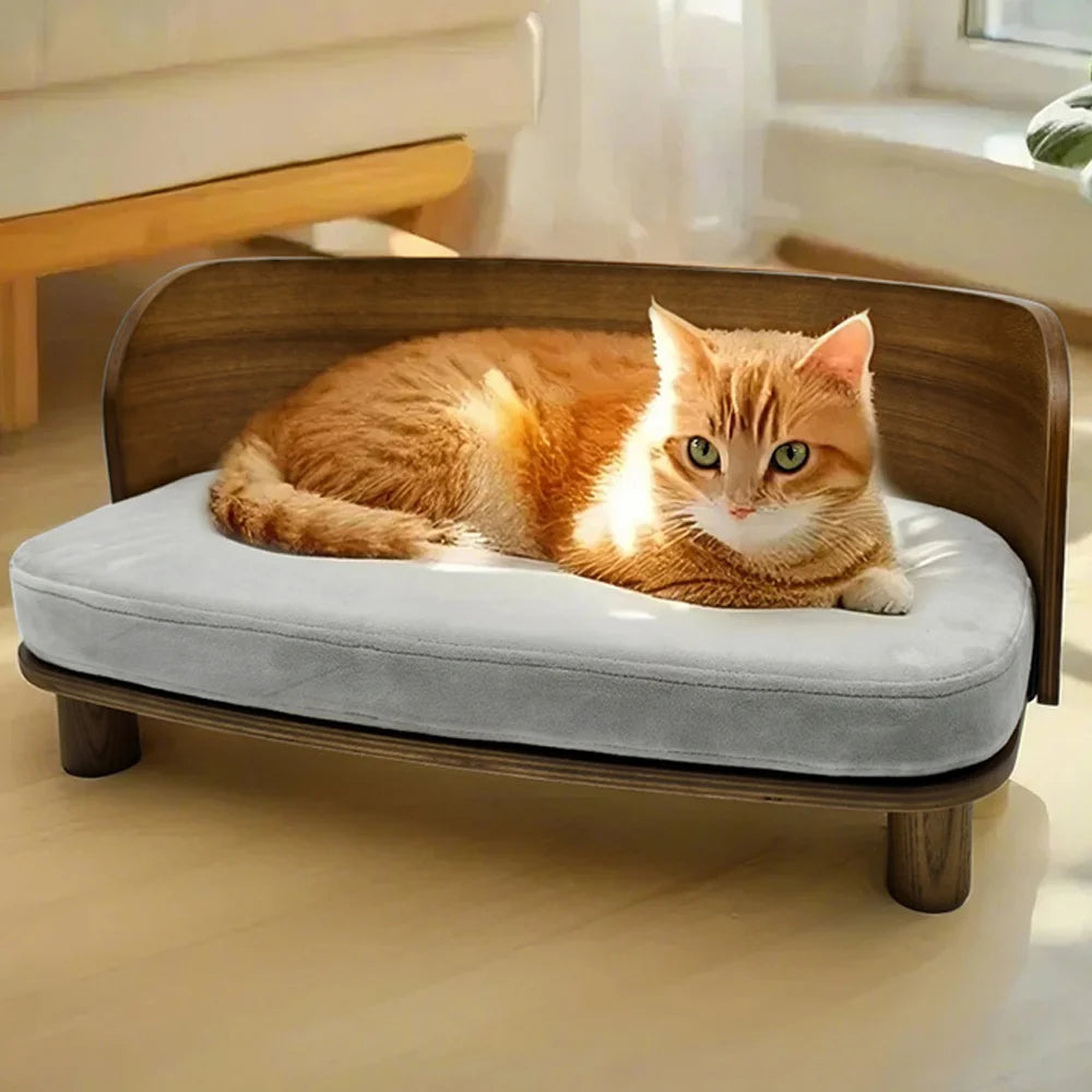 Borwart Eucalyptus Pet Sofa Bed With Cushion For Small Dogs
