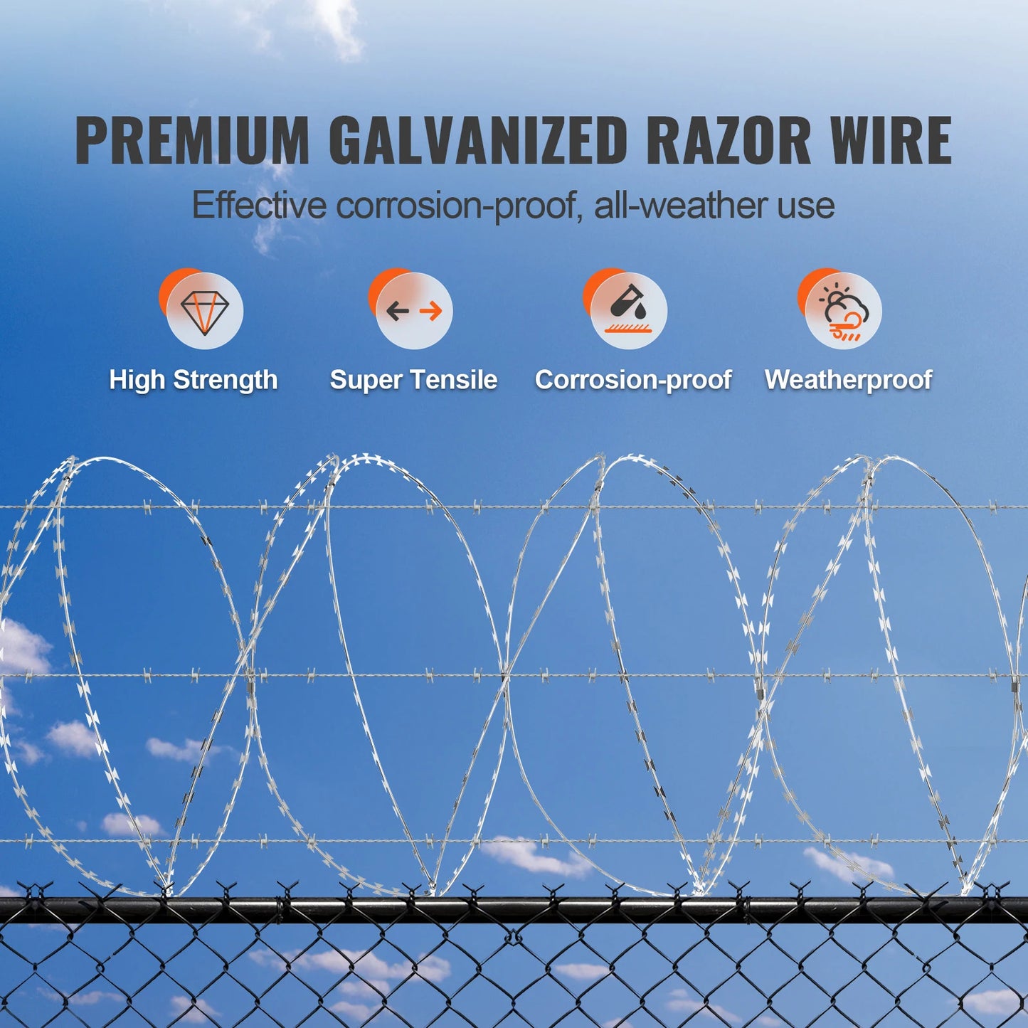 SucceBuy Double Spiral Razor Wire Galvanized Security Fencing Roll