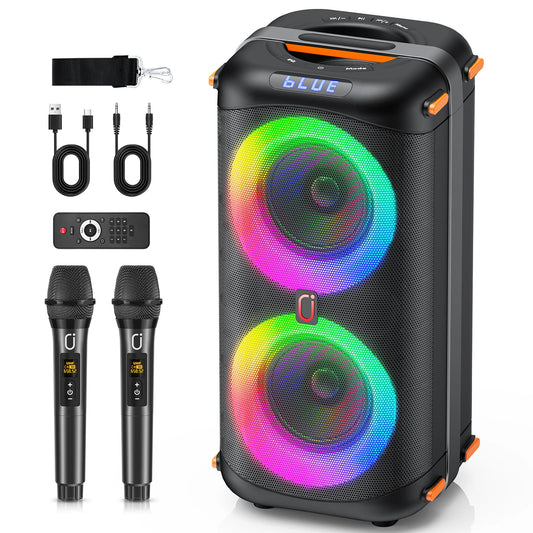 FanFun Portable Bluetooth Karaoke Speaker With Dual Microphones