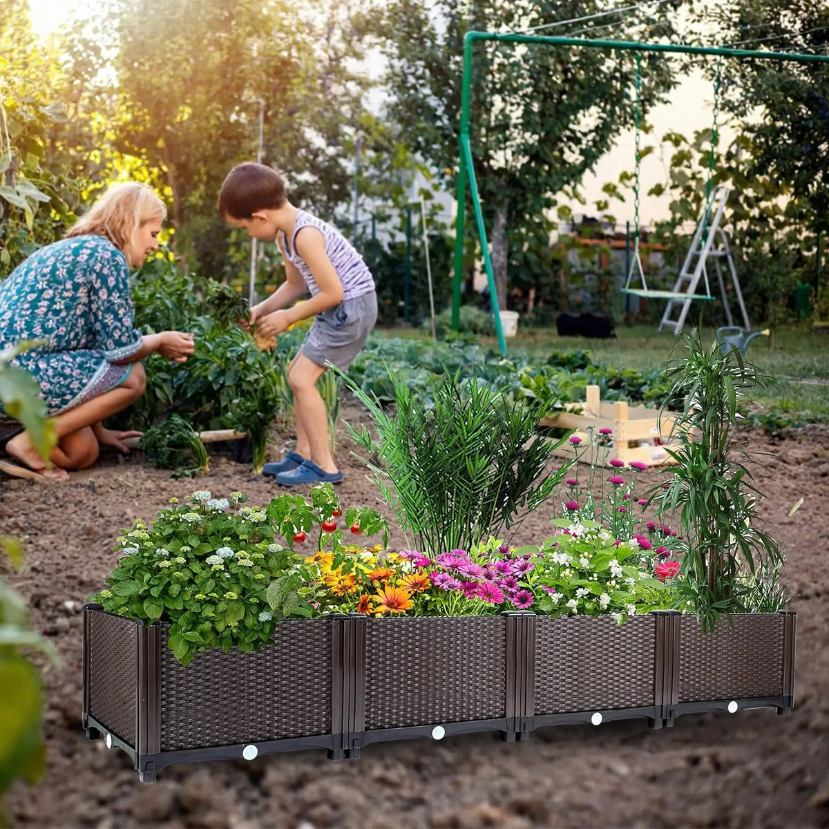 HiMISS Self Watering Raised Garden Bed Planter Box