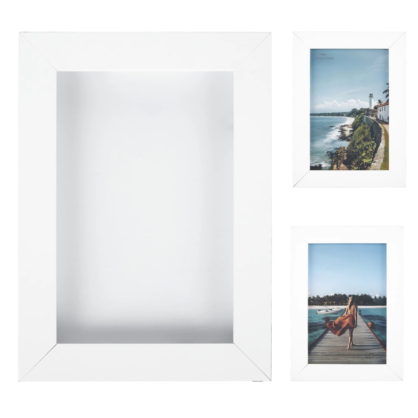 Modern Collage Photo Frame Set With Shatterproof Glass For Walls