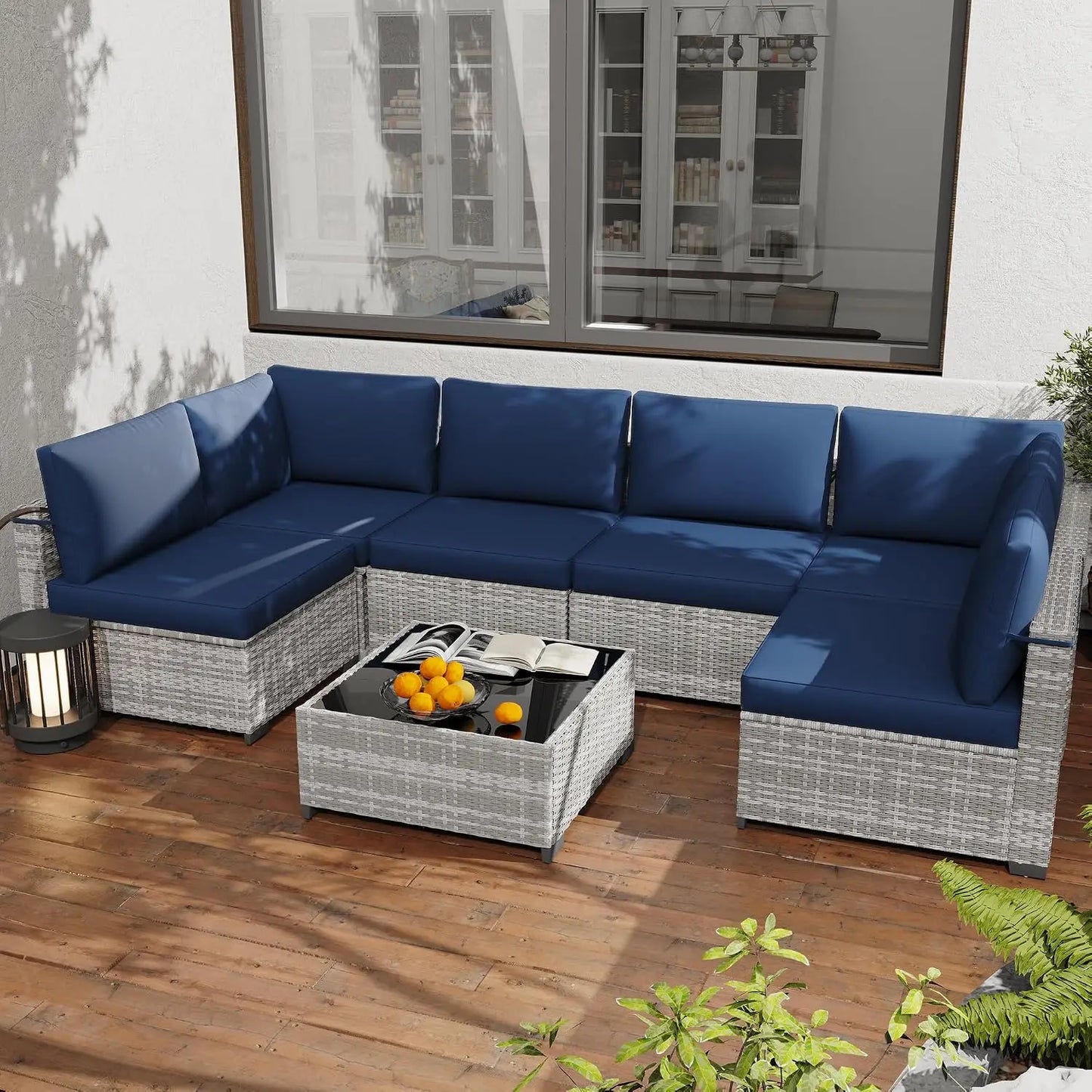 Luxury All Weather PE Rattan Modular Patio Conversation Furniture