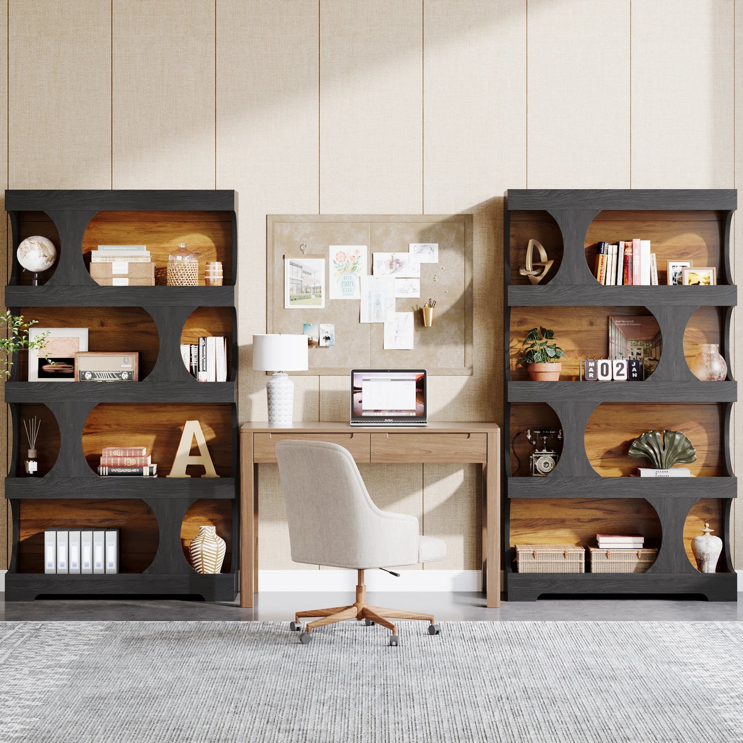 Tribesigns Stylish Wooden Bookcase For Home Storage Display