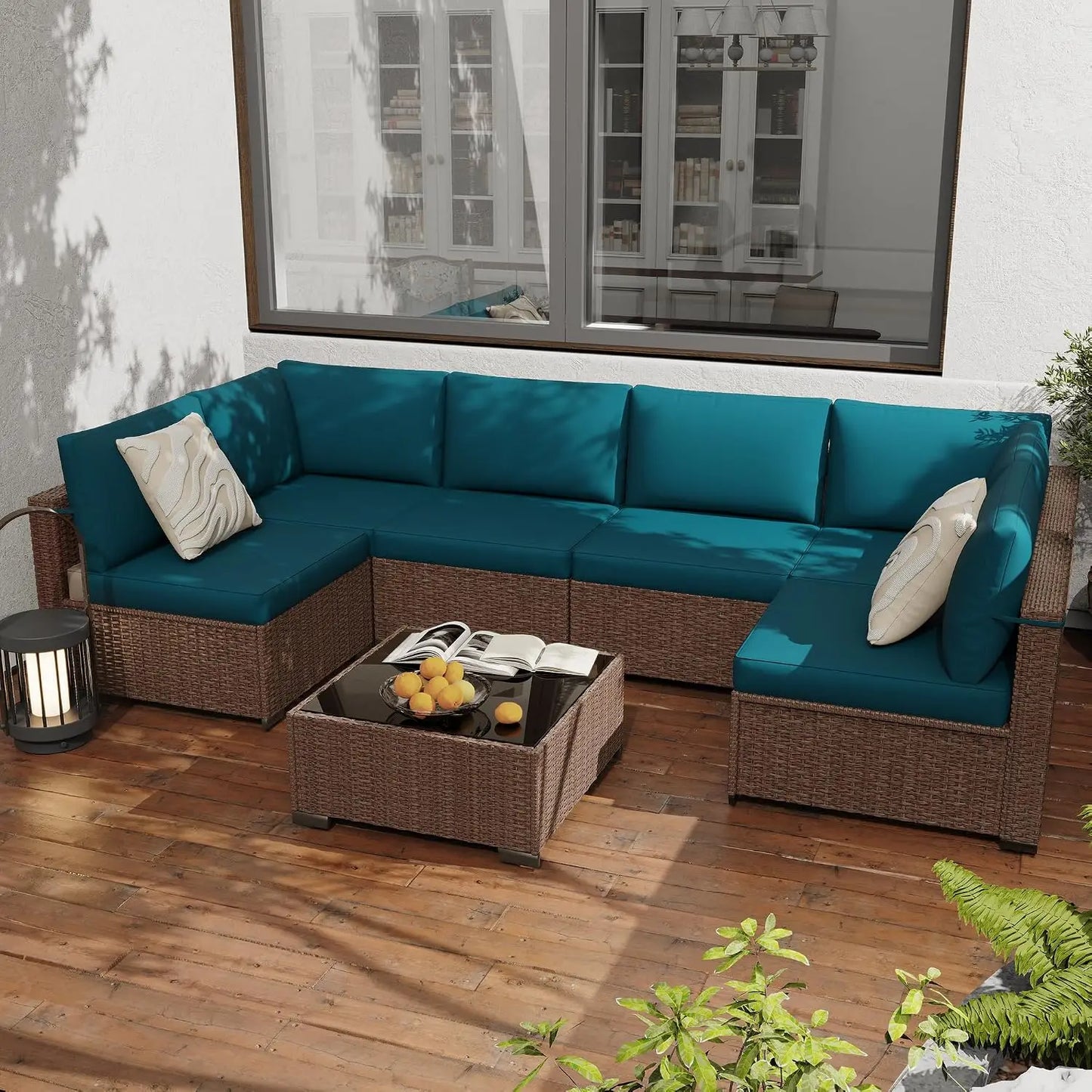 All Weather PE Rattan Modular Patio Sectional Conversation Set