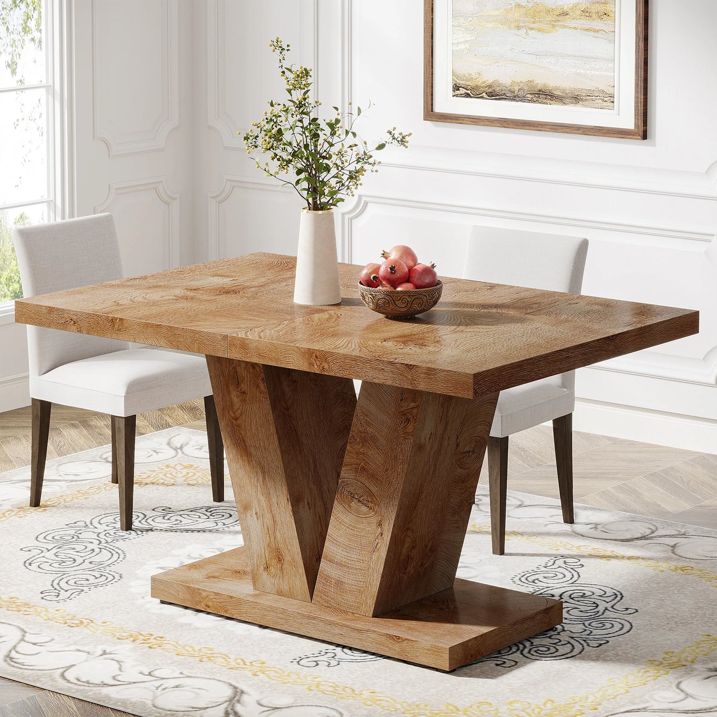 Tribesigns Premium Wooden Dining Table For Kitchen Living
