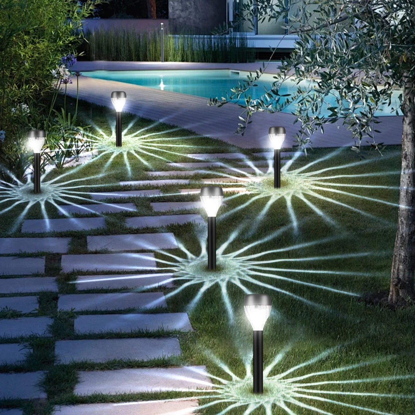 Solar Outdoor Lawn Lights For Garden Pathway Walkway Decor