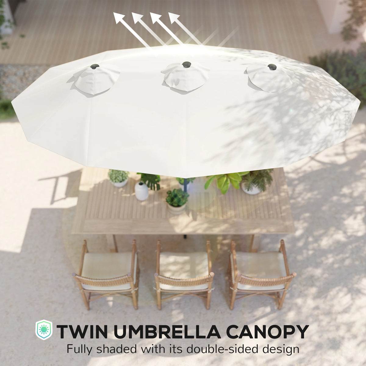 Outsunny Double Sided Patio Umbrella With Tilt And Crank