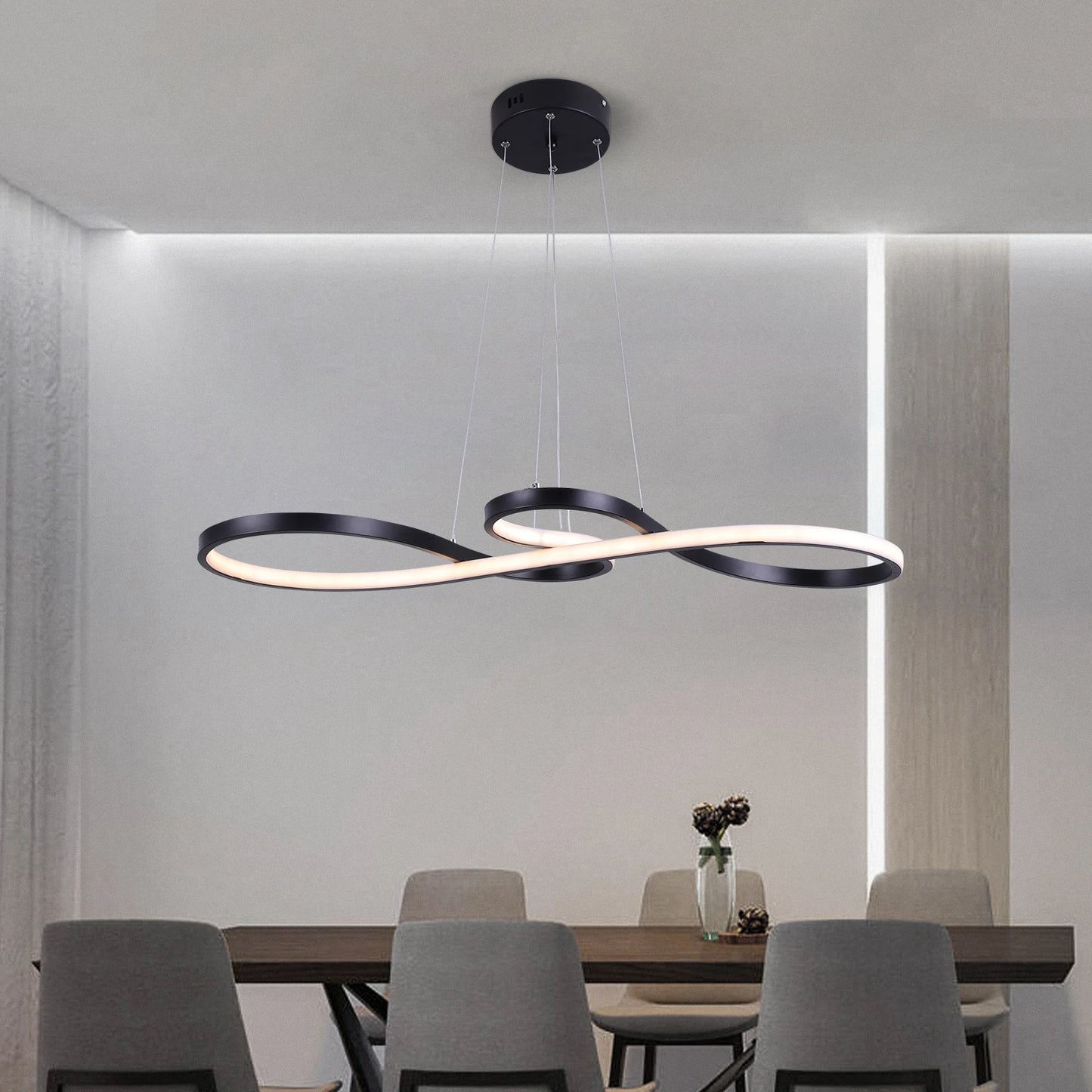 GreeLustr Modern Dimmable Acrylic Chandelier Pendant Light For Dining
