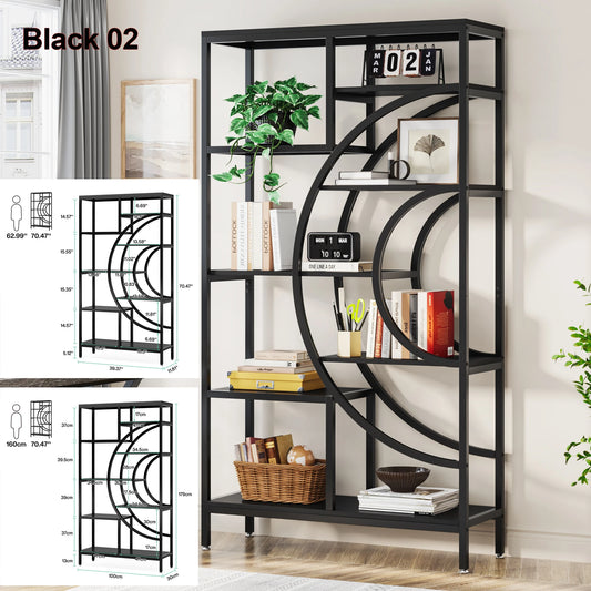 Tribesigns Industrial 5 Tier Bookshelf Freestanding Display Shelving Unit